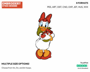 Daisy, Apples - Disney's Daisy Duck - Embroidery Design in 3 sizes & 8 formats