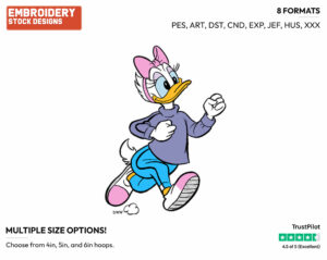 Daisy Jogging - Disney's Daisy Duck - Embroidery Design in 3 sizes & 8 formats