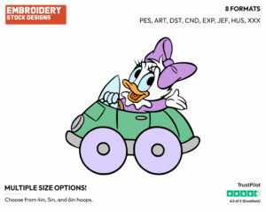 Baby Daisy Driving A Toy Car - Disney Babies - Embroidery Design in 3 sizes & 8 formats
