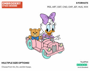 Baby Daisy Driving A Car - Disney Babies - Embroidery Design in 3 sizes & 8 formats