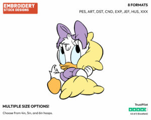 Baby Daisy Hugging Her Pillow - Disney Babies - Embroidery Design in 3 sizes & 8 formats