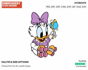 Baby Daisy, Rattle - Disney Babies - Embroidery Design in 3 sizes & 8 formats