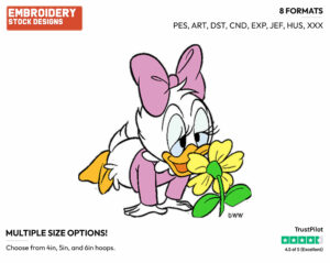 Baby Daisy Smelling A Flower - Disney Babies - Embroidery Design in 3 sizes & 8 formats