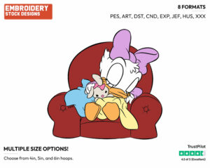 Baby Daisy Sleeping On Couch - Disney Babies - Embroidery Design in 3 sizes & 8 formats