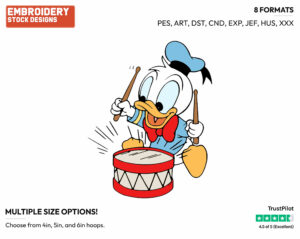 Baby Donald's Toy Drum - Disney Babies - Embroidery Design in 3 sizes & 8 formats