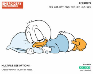 Baby Donald Sleeping - Disney Babies - Embroidery Design in 3 sizes & 8 formats