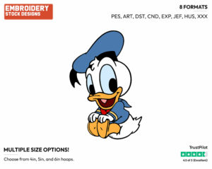 Baby Donald - Disney Babies - Embroidery Design in 3 sizes & 8 formats