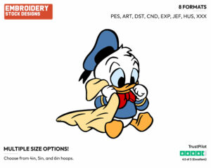 Donald Sucking Thumb - Disney Babies - Embroidery Design in 3 sizes & 8 formats