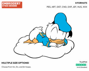 Baby Donald Sleeping On Cloud - Disney Babies - Embroidery Design in 3 sizes & 8 formats