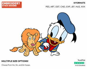 Baby Donald, Stuffed Lion - Disney Babies - Embroidery Design in 3 sizes & 8 formats