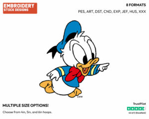 Baby Donald Pointing - Disney Babies - Embroidery Design in 3 sizes & 8 formats