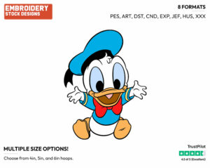 Happy Baby Donald - Disney Babies - Embroidery Design in 3 sizes & 8 formats