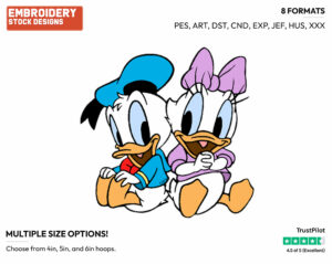 Baby Donald, Daisy - Disney Babies - Embroidery Design in 3 sizes & 8 formats