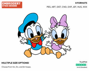 Baby Donald, Daisy - Disney Babies - Embroidery Design in 3 sizes & 8 formats