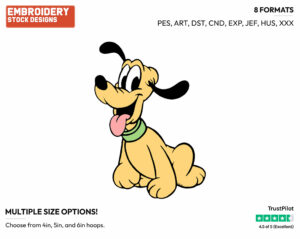 Cute Baby Pluto - Disney Babies - Embroidery Design in 3 sizes & 8 formats