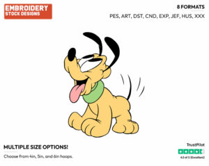 Baby Pluto Wagging Tail - Disney Babies - Embroidery Design in 3 sizes & 8 formats