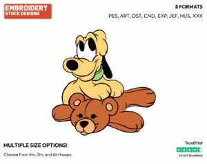 Baby Pluto, Teddy Bear - Disney Babies - Embroidery Design in 3 sizes & 8 formats