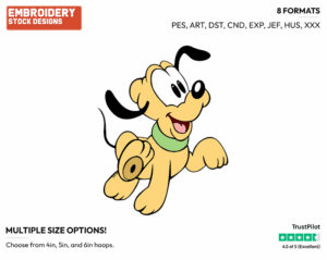 Baby Pluto - Disney Babies - Embroidery Design in 3 sizes & 8 formats