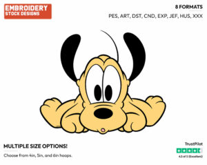 Baby Pluto - Disney Babies - Embroidery Design in 3 sizes & 8 formats