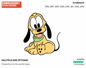 Happy Baby Pluto - Disney Babies - Embroidery Design in 3 sizes & 8 formats