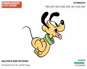 Baby Pluto Running - Disney Babies - Embroidery Design in 3 sizes & 8 formats