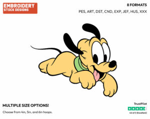 Baby Pluto Running - Disney Babies - Embroidery Design in 3 sizes & 8 formats