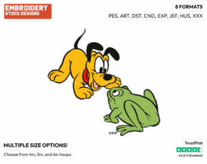 Baby Pluto, Frog - Disney Babies - Embroidery Design in 3 sizes & 8 formats