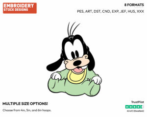 Baby Goofy - Disney Babies - Embroidery Design in 3 sizes & 8 formats