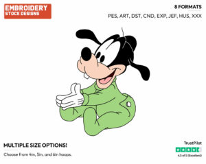 Baby Goofy Clapping His Hands - Disney Babies - Embroidery Design in 3 sizes & 8 formats