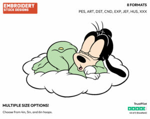 Baby Goofy Sleeping On A Cloud - Disney Babies - Embroidery Design in 3 sizes & 8 formats