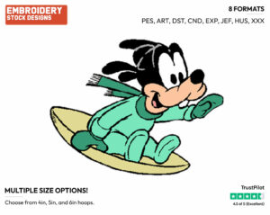 Baby Goofy Sliding - Disney Babies - Embroidery Design in 3 sizes & 8 formats