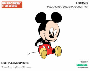 Cute Baby Mickey - Disney Babies - Embroidery Design in 3 sizes & 8 formats