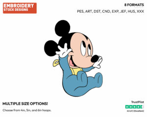 Baby Mickey - Disney Babies - Embroidery Design in 3 sizes & 8 formats