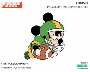 Baby Mickey Playing Football - Disney Babies - Embroidery Design in 3 sizes & 8 formats