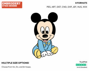 Baby Mickey - Disney Babies - Embroidery Design in 3 sizes & 8 formats