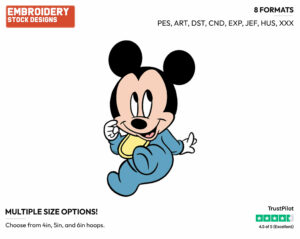 Baby Mickey - Disney Babies - Embroidery Design in 3 sizes & 8 formats