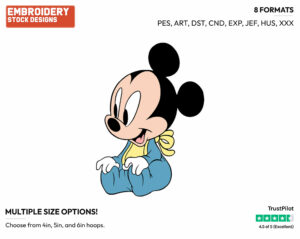 Baby Mickey - Disney Babies - Embroidery Design in 3 sizes & 8 formats