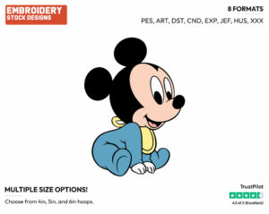Baby Mickey - Disney Babies - Embroidery Design in 3 sizes & 8 formats