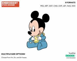 Baby Mickey - Disney Babies - Embroidery Design in 3 sizes & 8 formats