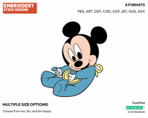 Baby Mickey - Disney Babies - Embroidery Design in 3 sizes & 8 formats