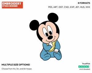 Baby Mickey - Disney Babies - Embroidery Design in 3 sizes & 8 formats