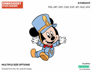 Baby Mickey In Costume - Disney Babies - Embroidery Design in 3 sizes & 8 formats