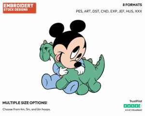 Baby Mickey, Stuffed Toy - Disney Babies - Embroidery Design in 3 sizes & 8 formats