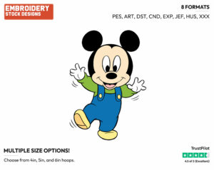 Baby Mickey Walking - Disney Babies - Embroidery Design in 3 sizes & 8 formats