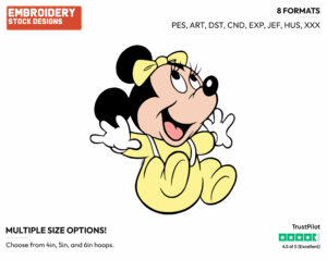 Bouncing Baby Minnie - Disney Babies - Embroidery Design in 3 sizes & 8 formats