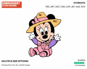Baby Minnie On A Farm - Disney Babies - Embroidery Design in 3 sizes & 8 formats