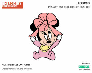 Baby Minnie - Disney Babies - Embroidery Design in 3 sizes & 8 formats