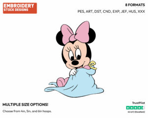 Baby Minnie - Disney Babies - Embroidery Design in 3 sizes & 8 formats