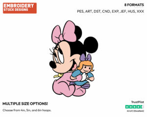 Baby Minnie - Disney Babies - Embroidery Design in 3 sizes & 8 formats