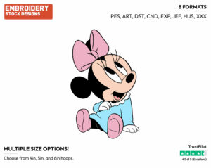 Baby Minnie - Disney Babies - Embroidery Design in 3 sizes & 8 formats